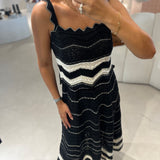 Vestido em Tricot Preto e Branco Ivone | CECILIA PRADO