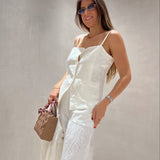 Colete TWINSET em cetim branco com textura