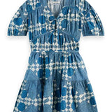 Vestido curto Scotch & Soda azul com print