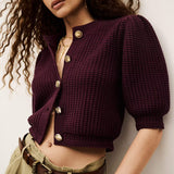 Cardigan Malha Tricotada Bordeaux Garance | ba&sh