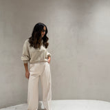 Calça pantalona Nenette Ecru