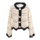 Casaco Curto em Tricot Preto e Branco Ivete | CECILIA PRADO