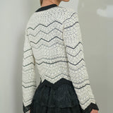 Casaco Curto em Tricot Preto e Branco Ivete | CECILIA PRADO