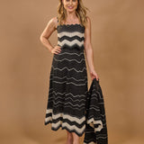 Vestido em Tricot Preto e Branco Ivone | CECILIA PRADO