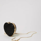 Clutch Coração TWINSET em Veludo Preta