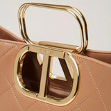 Mala TWINSET com Alça e Pega Oval em Camel