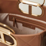 Mala TWINSET com Alça e Pega Oval em Camel