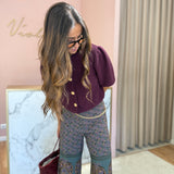 Cardigan Malha Tricotada Bordeaux Garance | ba&sh