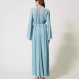 Vestido comprido TWINSET de mangas compridas com renda