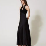 Vestido acetinado TWINSET com abertura nas costas