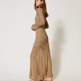Vestido comprido TWINSET em malha lurex