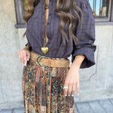 Blusa Castanha Boho Chic Bordada Melody | ba&sh