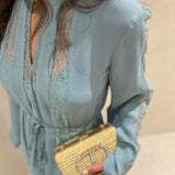 Vestido comprido TWINSET de mangas compridas com renda