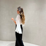 Camisa branca em musselina SEMICOUTURE com mangas abertas