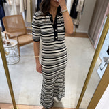 Vestido longo TWINSET de malha tricotada às riscas