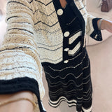 Vestido em Tricot Preto e Branco Ivone | CECILIA PRADO