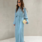 Vestido comprido TWINSET de mangas compridas com renda