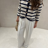 Calça pantalona branca com pregas