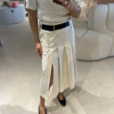 Saia midi ecru SEMICOUTURE com pregas