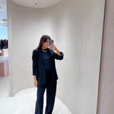 Blazer Oversize em Lã Preto Isabella | SEMICOUTURE