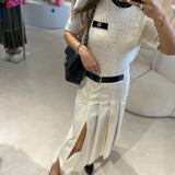 Saia midi ecru SEMICOUTURE com pregas
