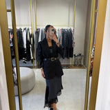 Blazer em Fazenda de Lã Preto | Semicouture
