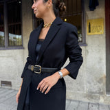 Blazer em Fazenda de Lã Preto | Semicouture