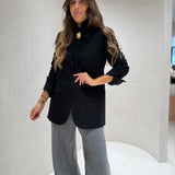 Blazer em Fazenda de Lã Preto | Semicouture