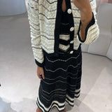 Vestido em Tricot Preto e Branco Ivone | CECILIA PRADO