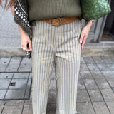 Calça Pantalona em Sarja Sálvia | VIOLETA