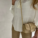 Blusa TWINSET em branco com detalhes plissados