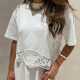 Saia branca TWINSET com bordado inglês