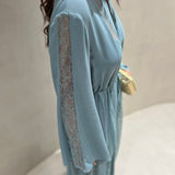 Vestido comprido TWINSET de mangas compridas com renda