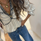 Blusa Ecru com Mangas Volumosas Sunny | ba&sh
