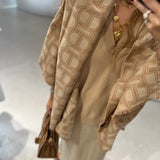 Camisola camel em malha de lã e caxemira Semicouture