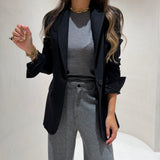 Blazer em Fazenda de Lã Preto | Semicouture