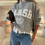 Sweatshirt Cinza com Logótipo Branco Benjamin | ba&sh