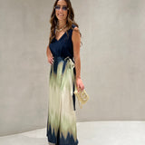 Saia midi Ottod'ame acetinada com print tie dye azul