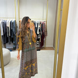 Vestido Midi com Padrão Colorido Barley | ba&sh