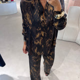 Conjunto Camisa e Calças Acetinado Estampado | ottod'ame