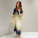 Vestido midi Ottod'ame acetinado com print tie dye