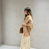 Camisola camel em malha de lã e caxemira Semicouture