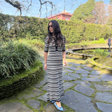 Vestido longo TWINSET de malha tricotada às riscas