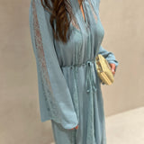 Vestido comprido TWINSET de mangas compridas com renda