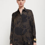 Conjunto Camisa e Calças Acetinado Preto | ottod'ame
