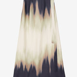 Saia midi Ottod'ame acetinada com print tie dye azul