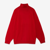 Camisola em Lã Merino Vermelha de Gola Alta | ottod'ame