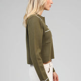Cardigan de Malha Valina Kaki | VIOLETA