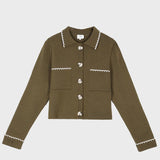 Cardigan de Malha Valina Kaki | VIOLETA