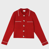 Cardigan de Malha Valina Vermelho | VIOLETA